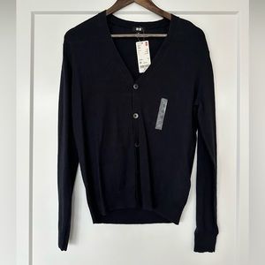 Uniqlo - navy linen blend cardigan - xs - brand new